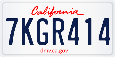 CA license plate 7KGR414