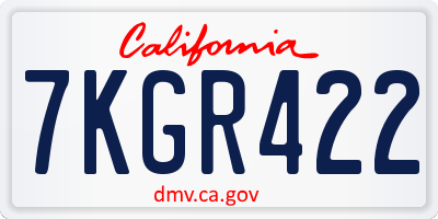 CA license plate 7KGR422