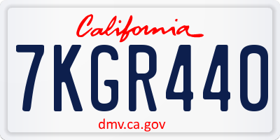 CA license plate 7KGR440