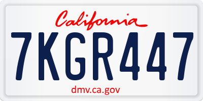 CA license plate 7KGR447