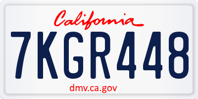 CA license plate 7KGR448