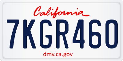 CA license plate 7KGR460