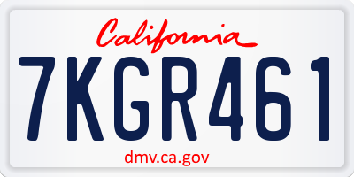 CA license plate 7KGR461