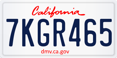 CA license plate 7KGR465