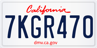 CA license plate 7KGR470