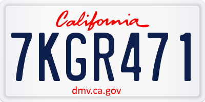 CA license plate 7KGR471