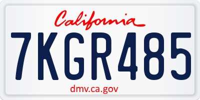 CA license plate 7KGR485