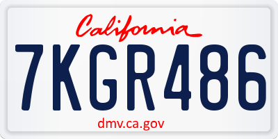 CA license plate 7KGR486