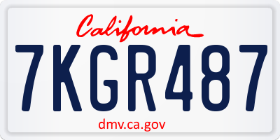 CA license plate 7KGR487