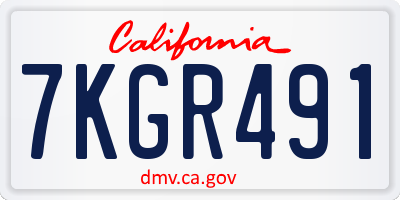 CA license plate 7KGR491
