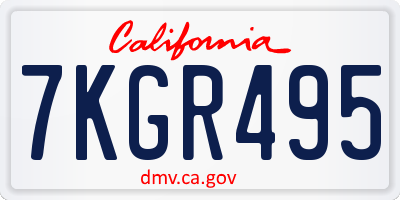CA license plate 7KGR495