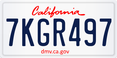 CA license plate 7KGR497
