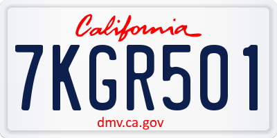 CA license plate 7KGR501