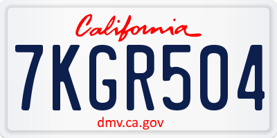 CA license plate 7KGR504
