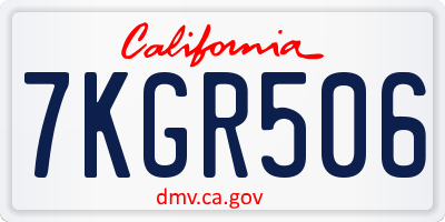 CA license plate 7KGR506