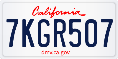 CA license plate 7KGR507