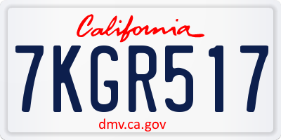 CA license plate 7KGR517