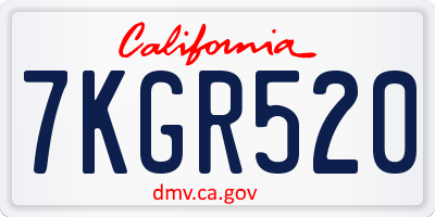 CA license plate 7KGR520