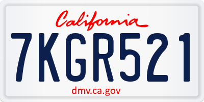 CA license plate 7KGR521