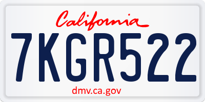 CA license plate 7KGR522