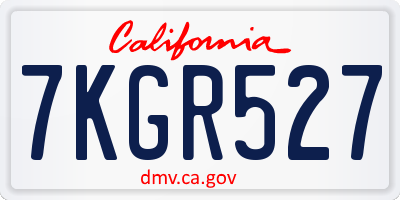 CA license plate 7KGR527