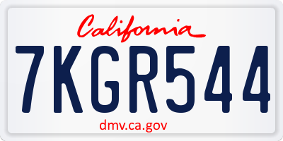 CA license plate 7KGR544