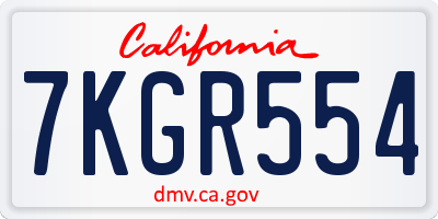 CA license plate 7KGR554