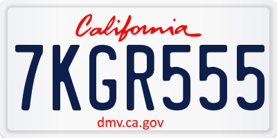CA license plate 7KGR555