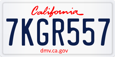 CA license plate 7KGR557