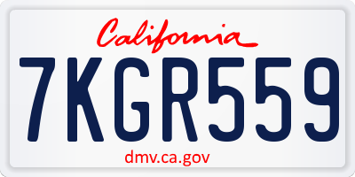 CA license plate 7KGR559