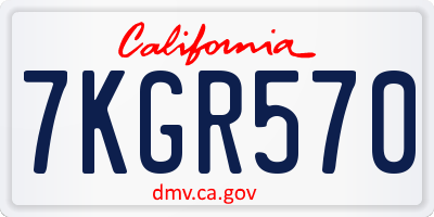 CA license plate 7KGR570
