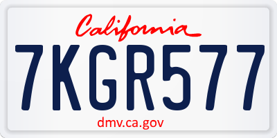 CA license plate 7KGR577