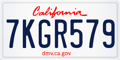 CA license plate 7KGR579