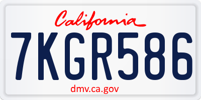 CA license plate 7KGR586
