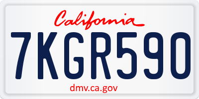 CA license plate 7KGR590