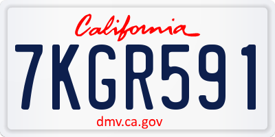 CA license plate 7KGR591