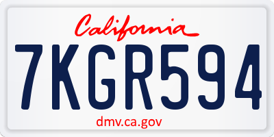 CA license plate 7KGR594
