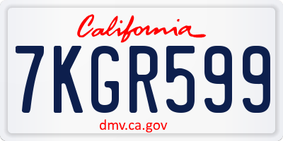 CA license plate 7KGR599