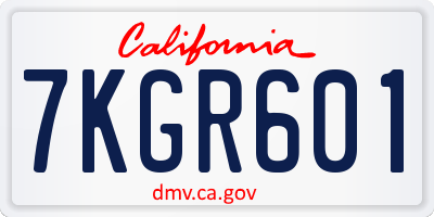 CA license plate 7KGR601