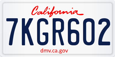 CA license plate 7KGR602