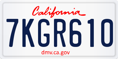 CA license plate 7KGR610