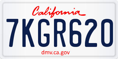 CA license plate 7KGR620