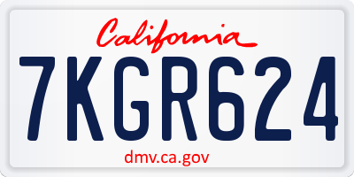 CA license plate 7KGR624