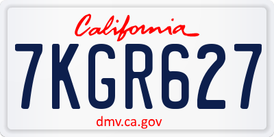 CA license plate 7KGR627