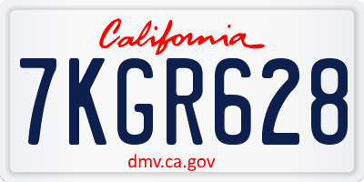 CA license plate 7KGR628