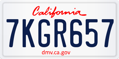 CA license plate 7KGR657
