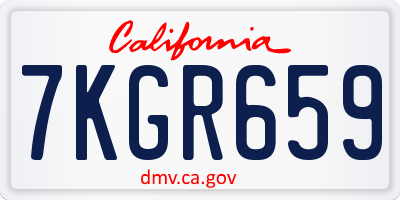 CA license plate 7KGR659