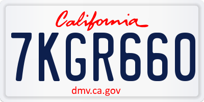 CA license plate 7KGR660