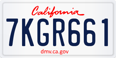CA license plate 7KGR661
