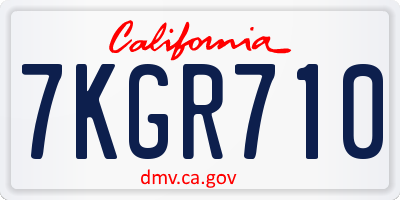 CA license plate 7KGR710